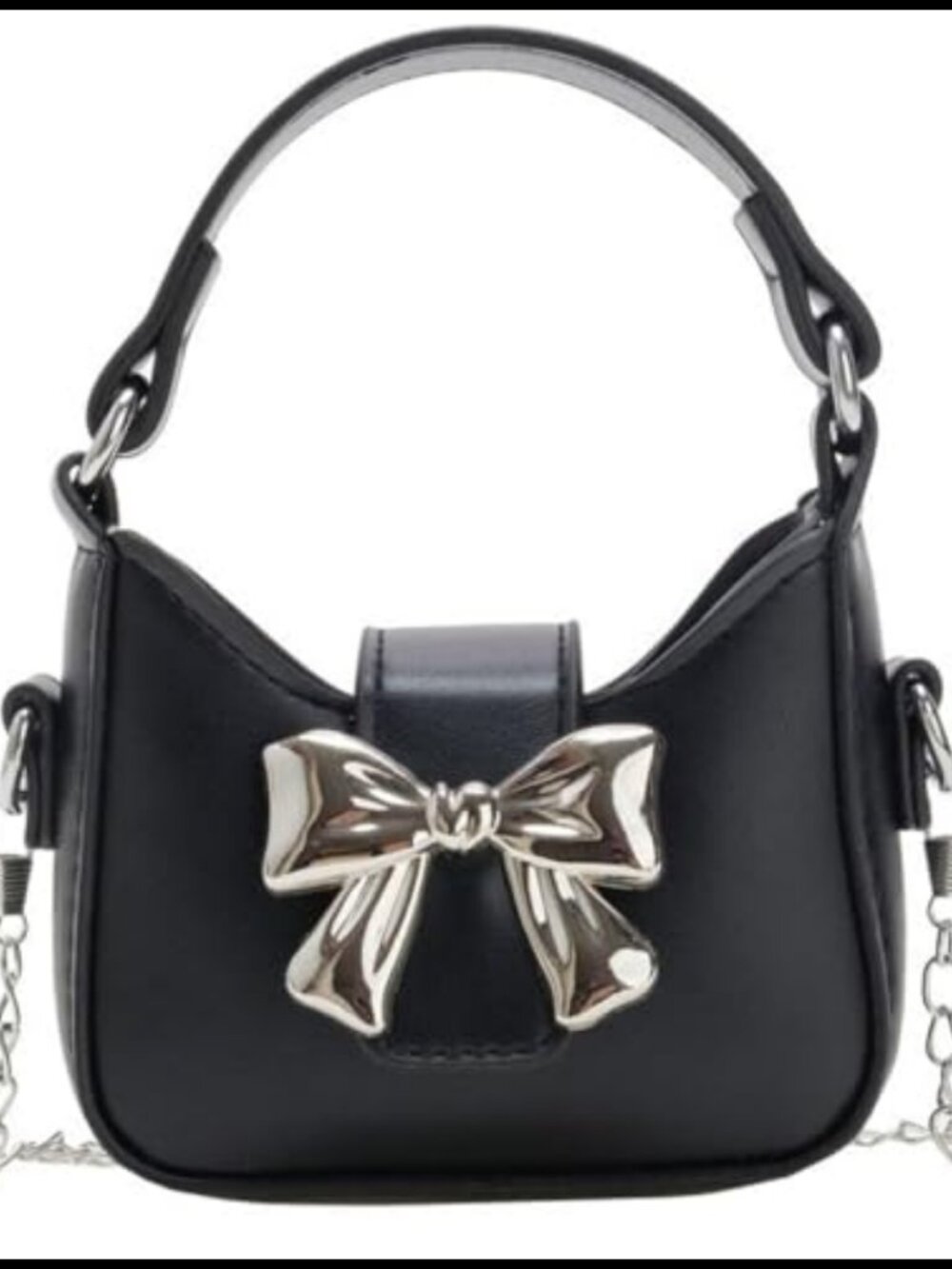 PU Leather Mini Crossbody Purse for Little Girls with Bow
